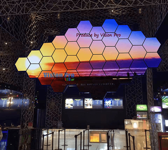 Led video wall honeycombed design for shopping mall