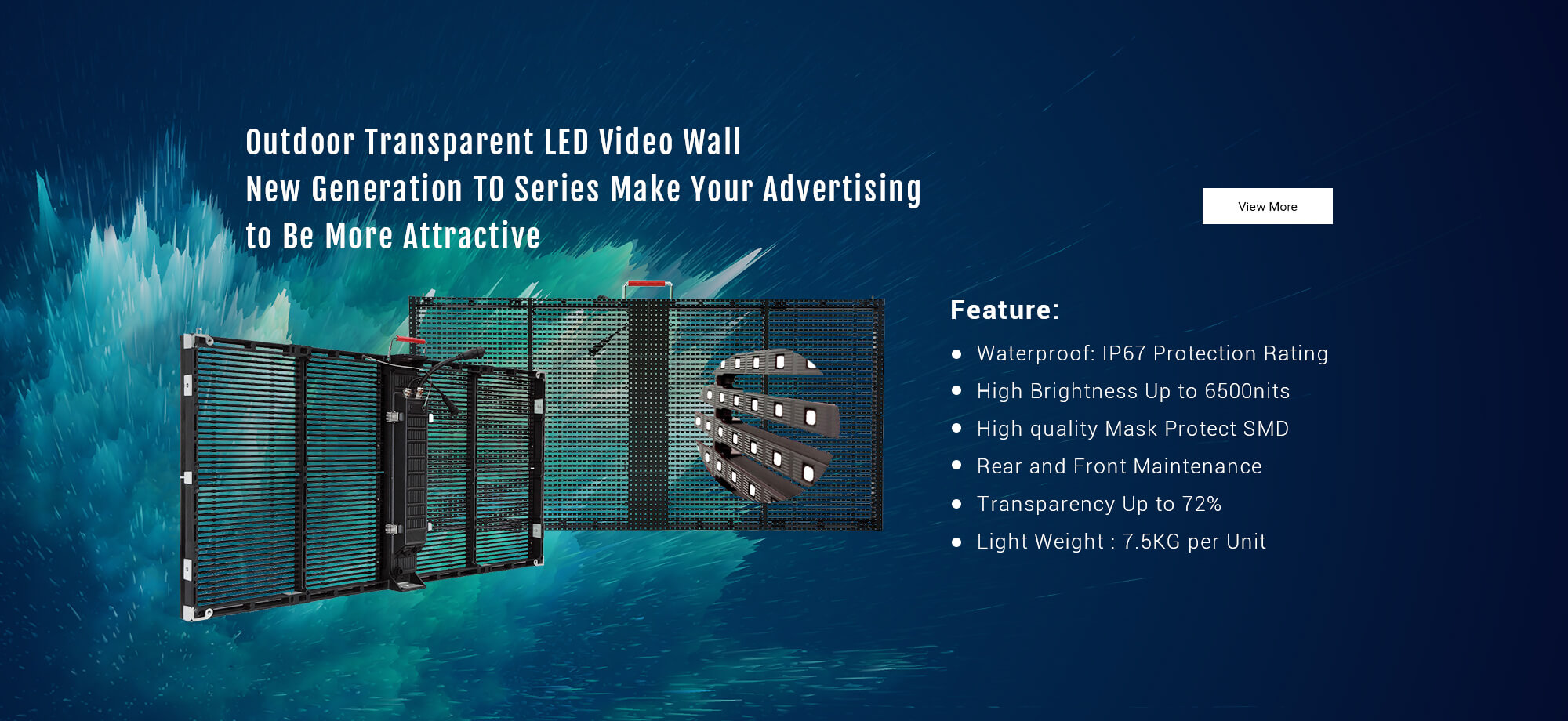 outdoor transparent led video wall display