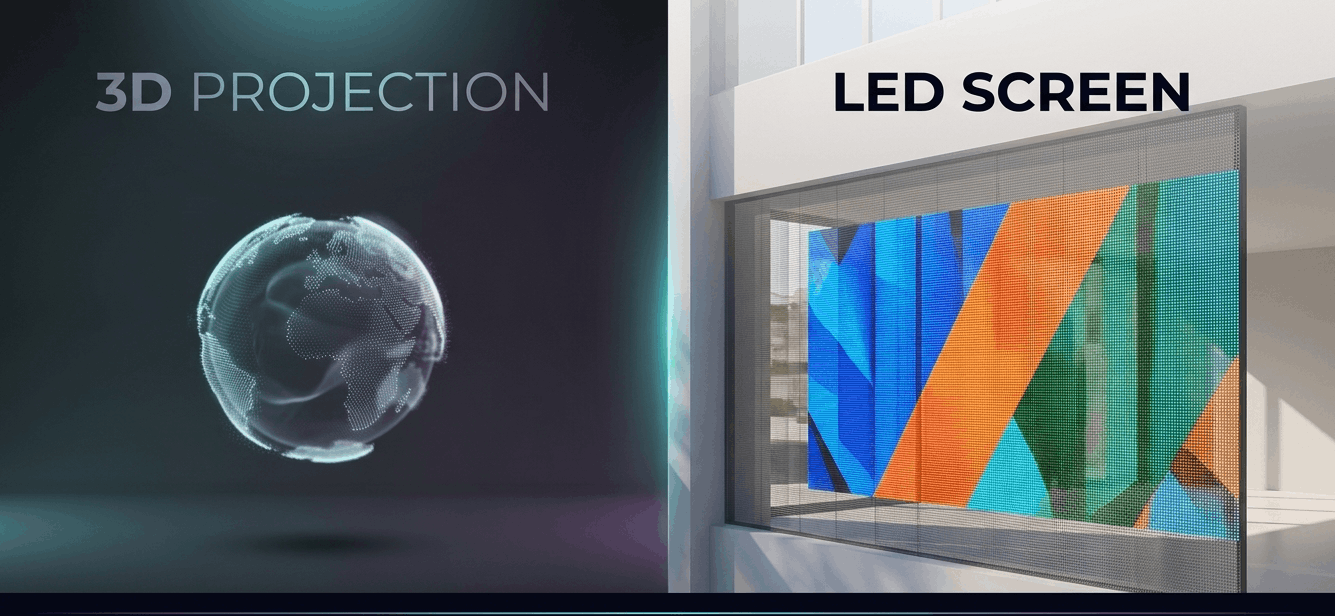 Holographic 3D Projection vs. Transparent LED Screen
